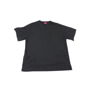 M&M Scrubs Classic Comfort Black V-Neck Short Sleeve Scrub Top Medium 3405‎